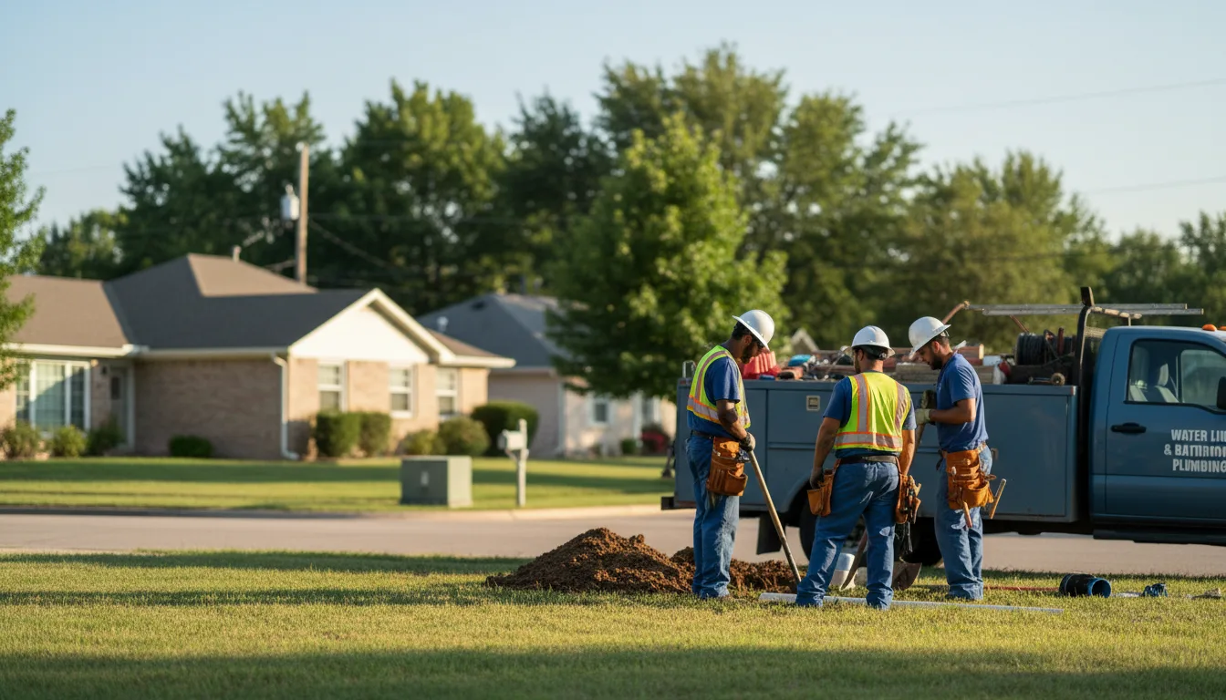 Residential water line and bathroom plumbing service in Elmdale, KS